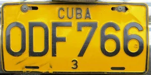 Placa Cubana Cuba Matrícula Diseño Logotipo